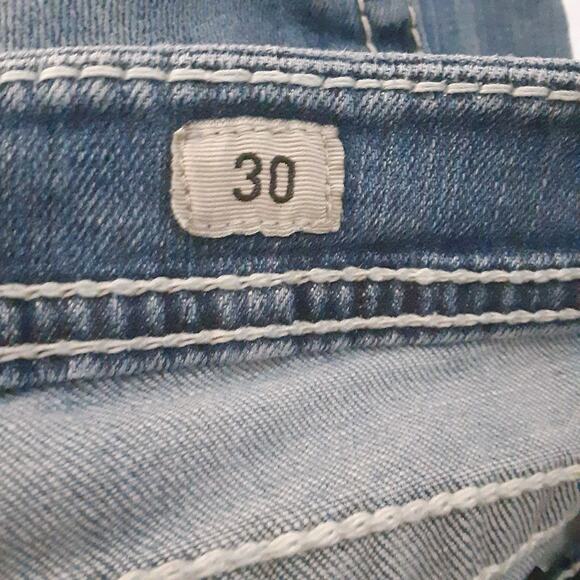 BKE Jeans Womens 30 Bootcut Harper Thick Stitch Mid Rise Whiskers Distressed - Picture 4 of 12